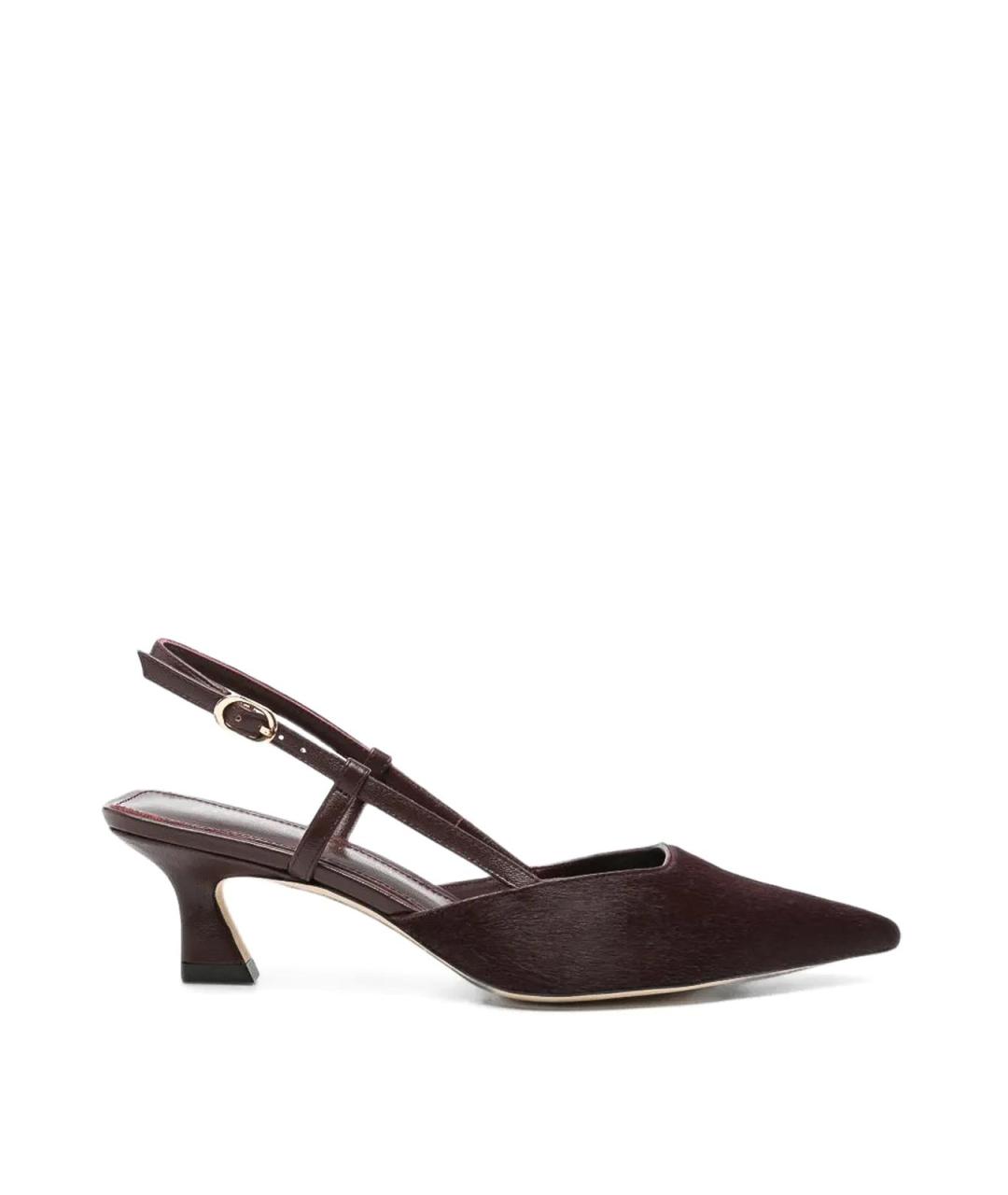STUART WEITZMAN Бордовые кожаные туфли, фото 1