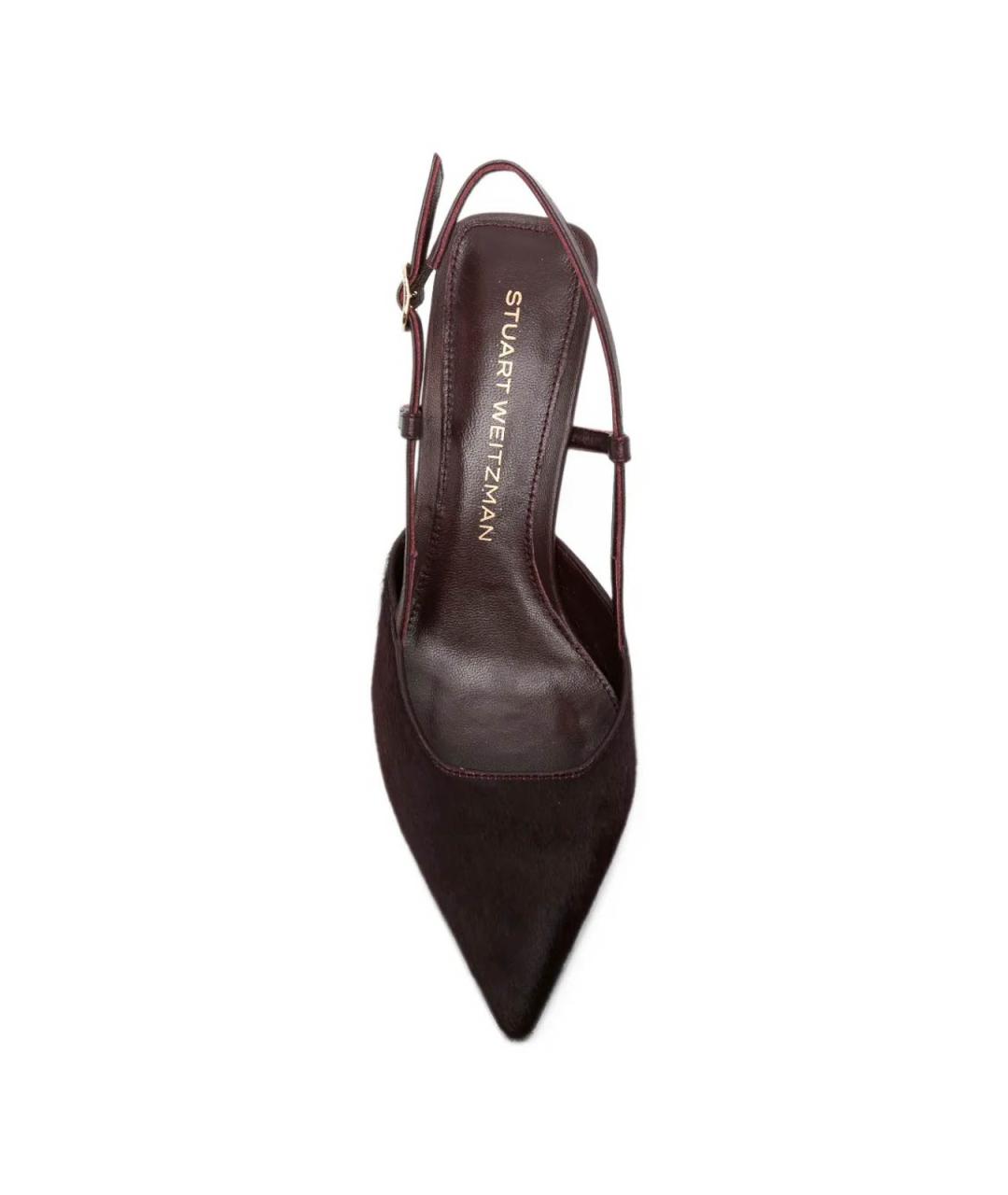 STUART WEITZMAN Бордовые кожаные туфли, фото 3