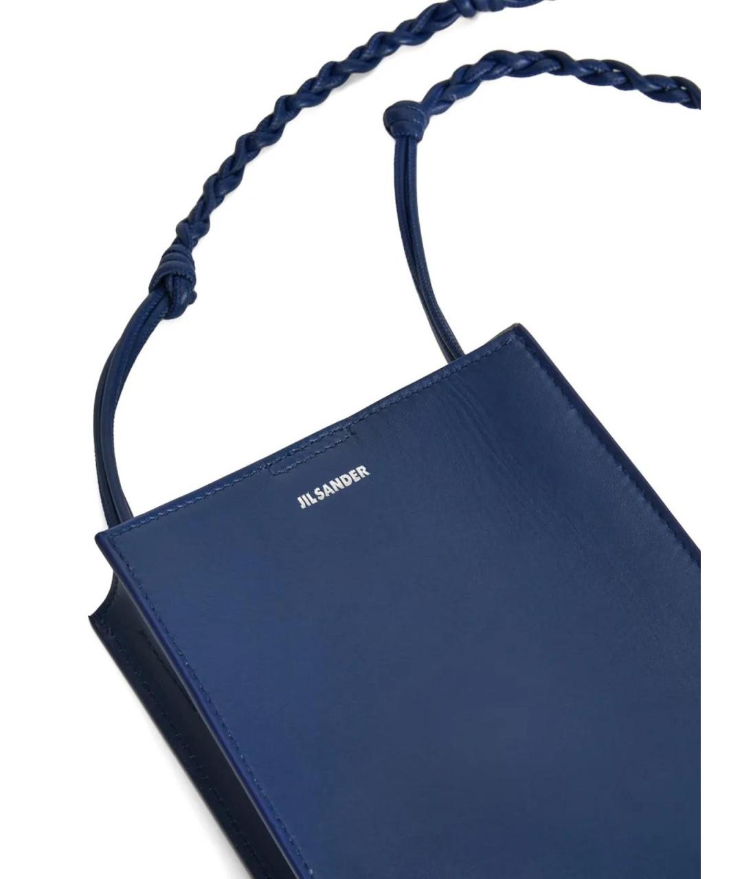 JIL SANDER Синяя кожаная сумка через плечо, фото 3