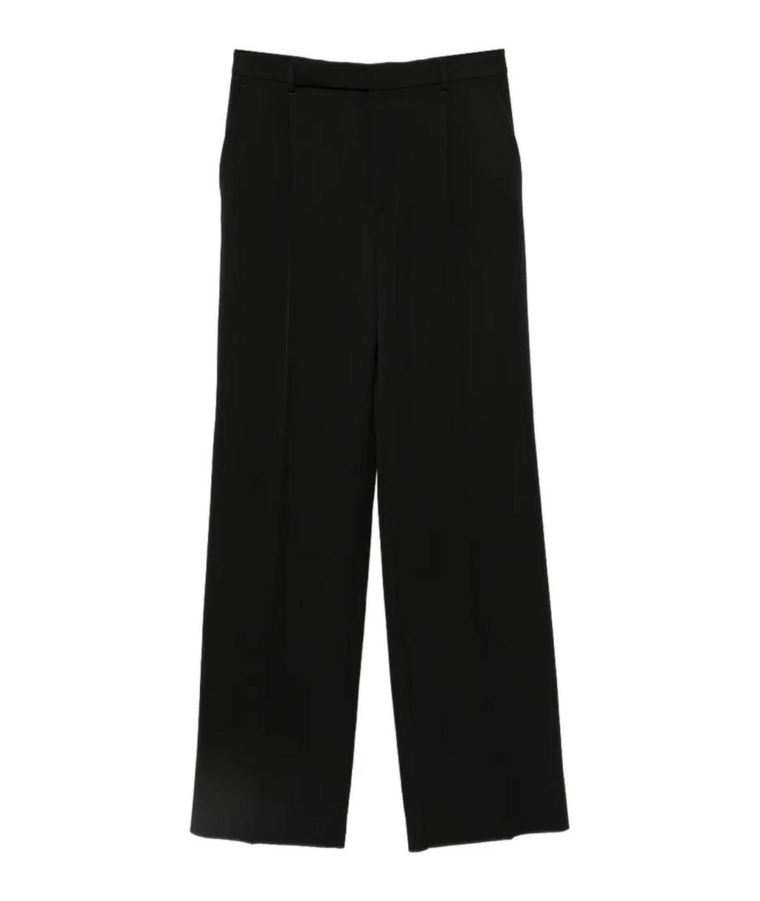 SAINT LAURENT Черные шерстяные классические брюки, фото 1