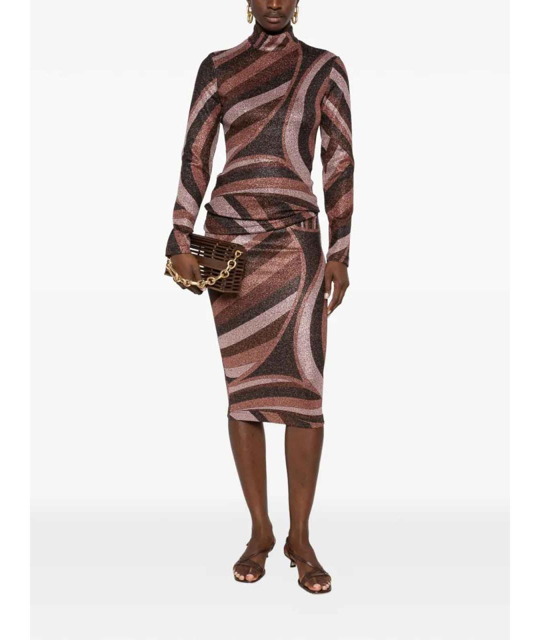 EMILIO PUCCI Мульти полиэстеровая юбка миди, фото 2