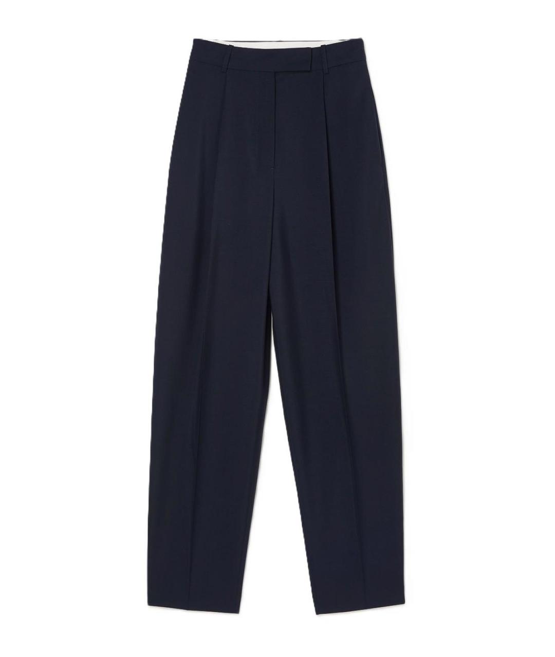 ROHE Темно-синие шерстяные прямые брюки, фото 1