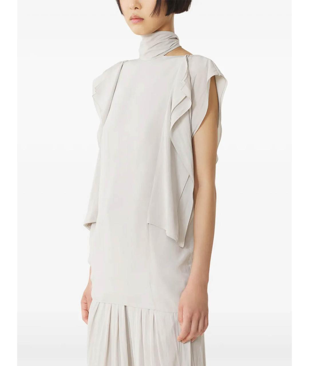 LANVIN Бежевая полиэстеровая блузы, фото 4