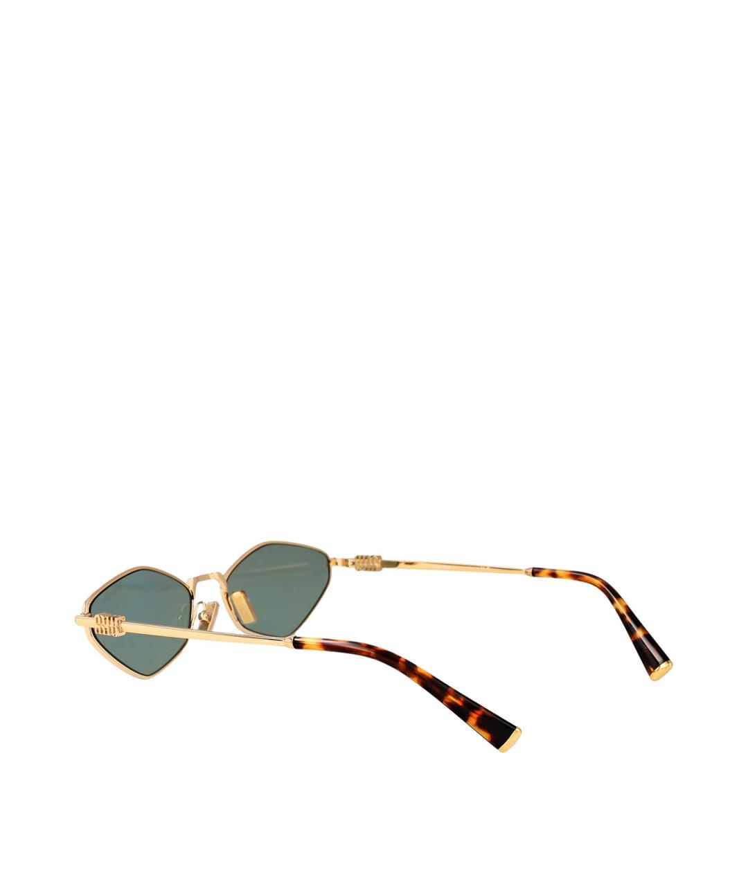 MIU MIU Золотые металлические солнцезащитные очки, фото 4