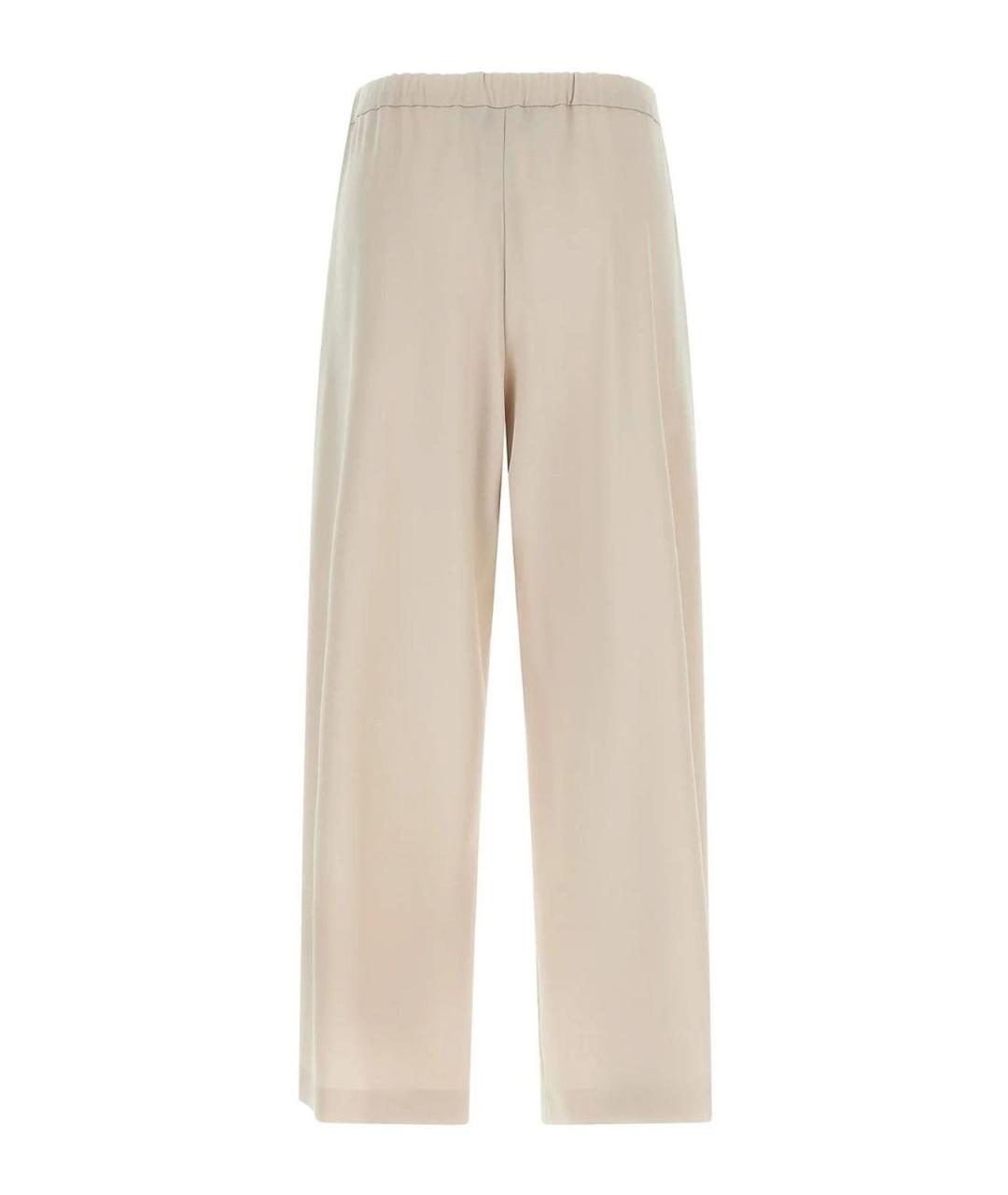 MAX MARA Бежевые хлопковые брюки широкие, фото 2