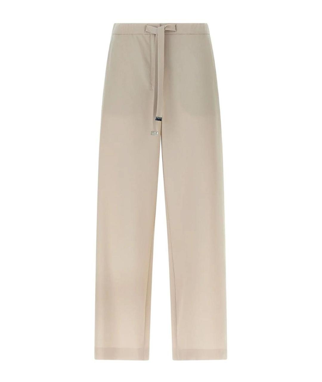 MAX MARA Бежевые хлопковые брюки широкие, фото 1
