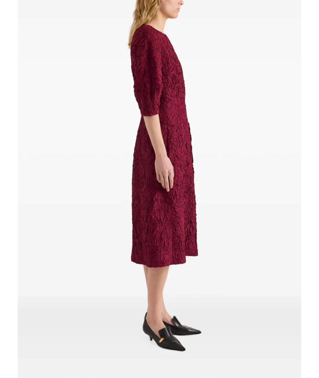 PROENZA SCHOULER Бордовое шелковое коктейльное платье, фото 3