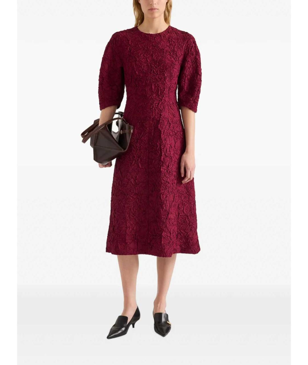 PROENZA SCHOULER Бордовое шелковое коктейльное платье, фото 2