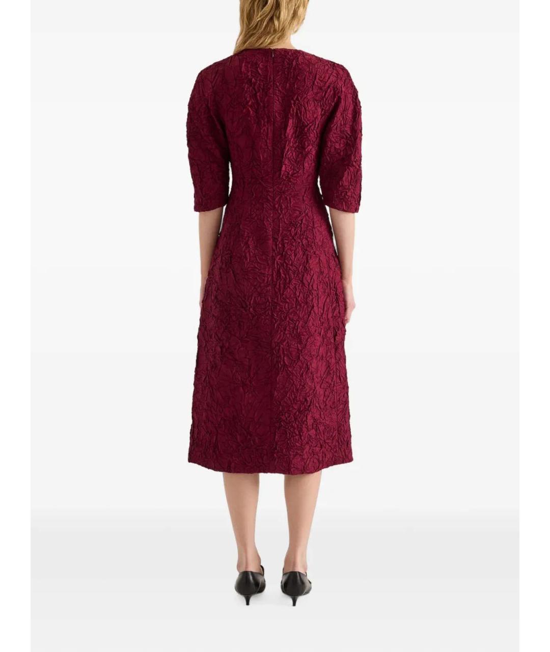 PROENZA SCHOULER Бордовое шелковое коктейльное платье, фото 4