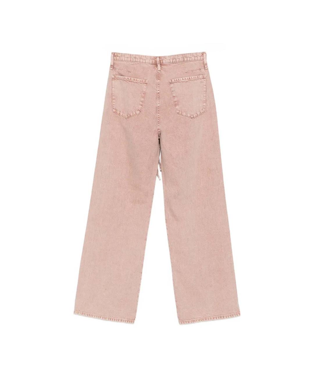 RAG & BONE Розовые хлопковые прямые брюки, фото 4