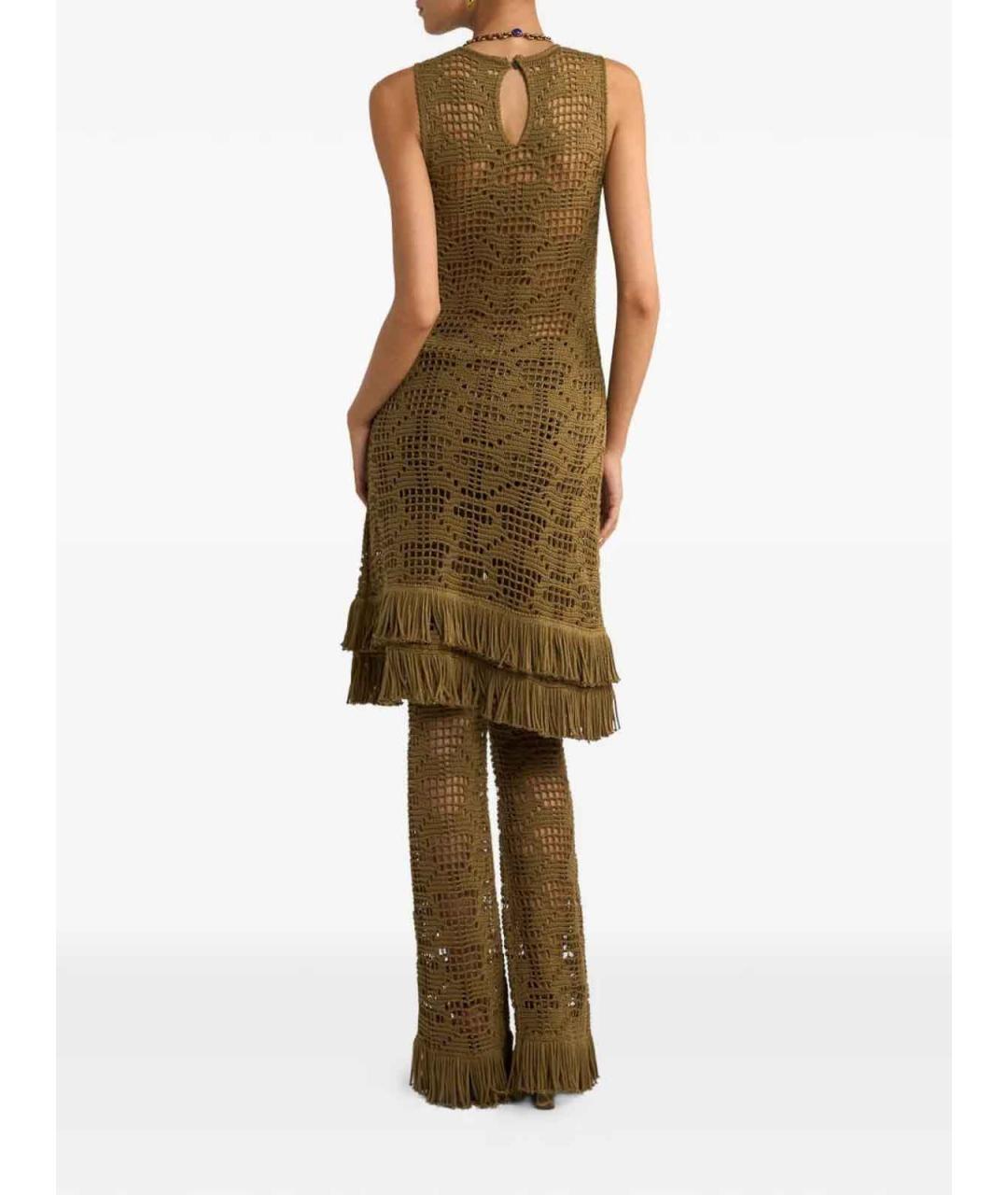 ETRO Золотое хлопковое коктейльное платье, фото 4