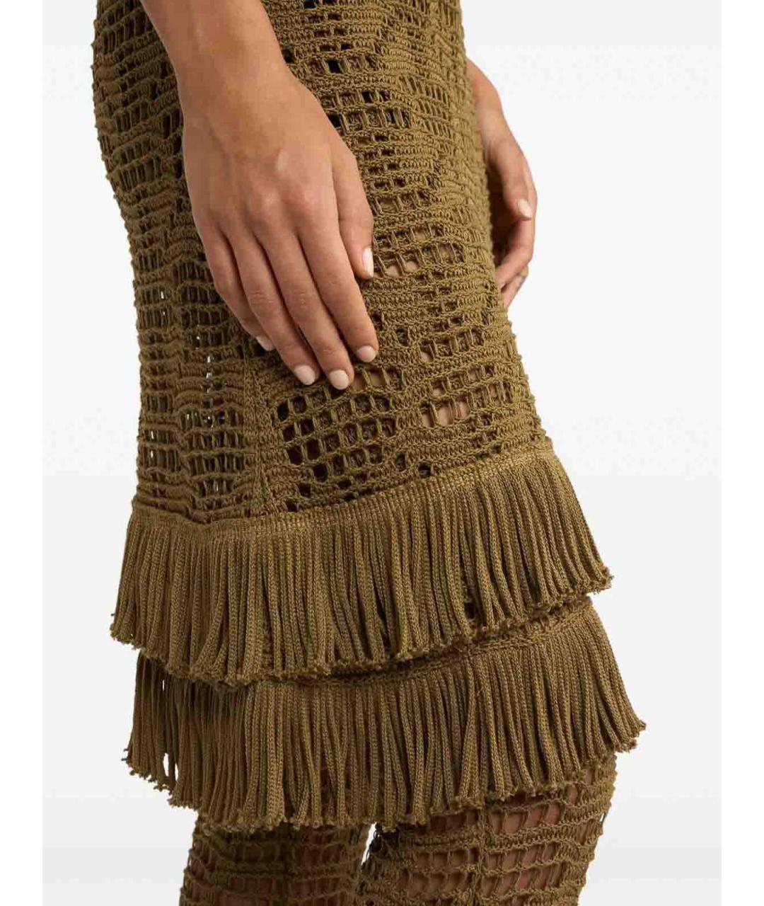 ETRO Золотое хлопковое коктейльное платье, фото 3
