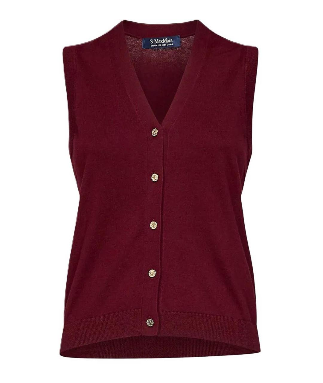 'S MAX MARA Бордовая шерстяная жилетка, фото 1
