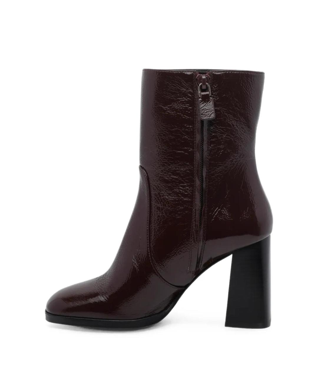 STUART WEITZMAN Бордовые ботильоны из лакированной кожи, фото 2