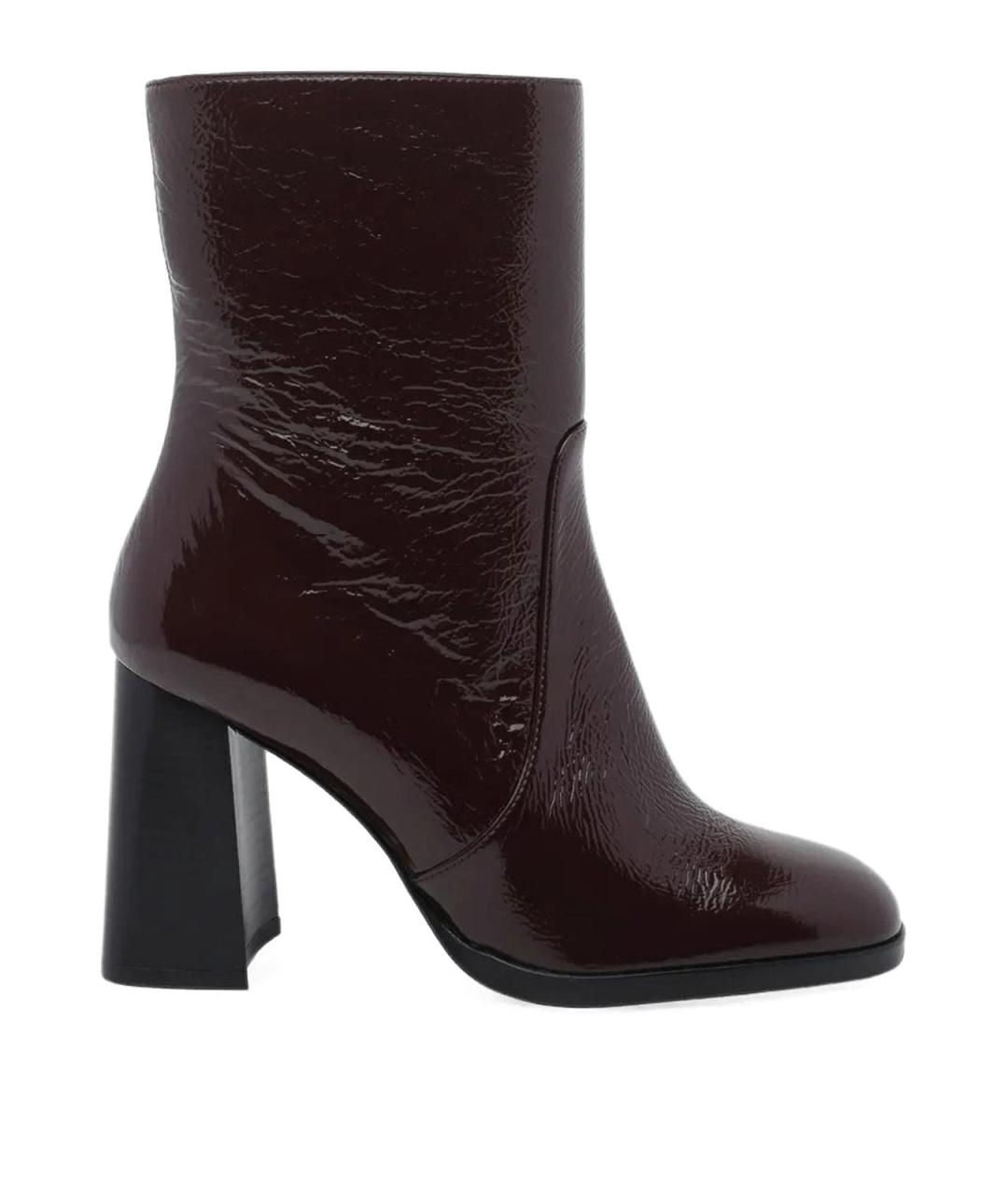 STUART WEITZMAN Бордовые ботильоны из лакированной кожи, фото 1