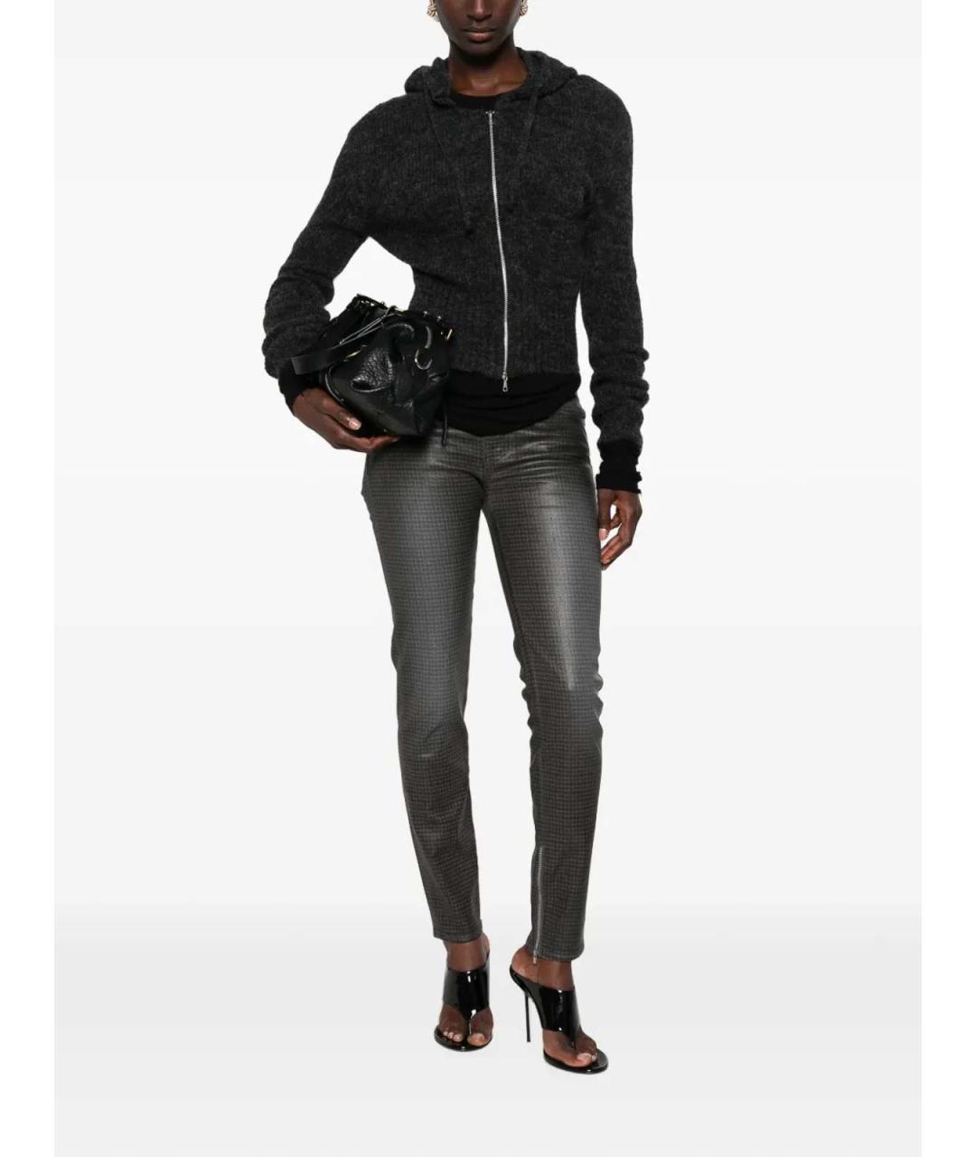 7 FOR ALL MANKIND Серые хлопковые брюки узкие, фото 2