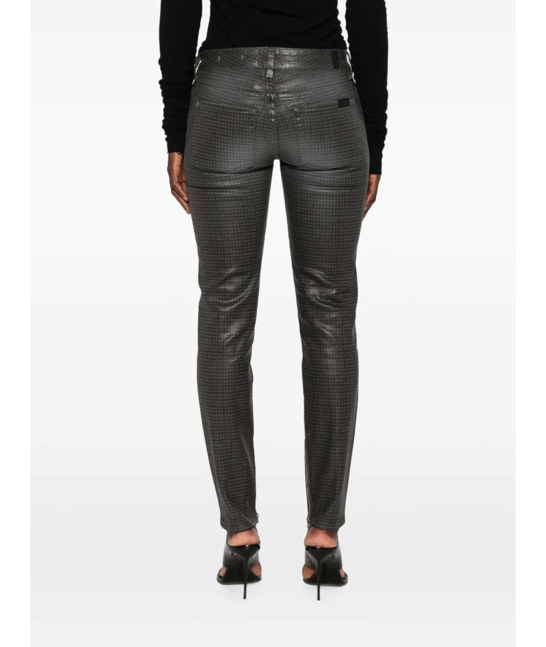 7 FOR ALL MANKIND Серые хлопковые брюки узкие, фото 4
