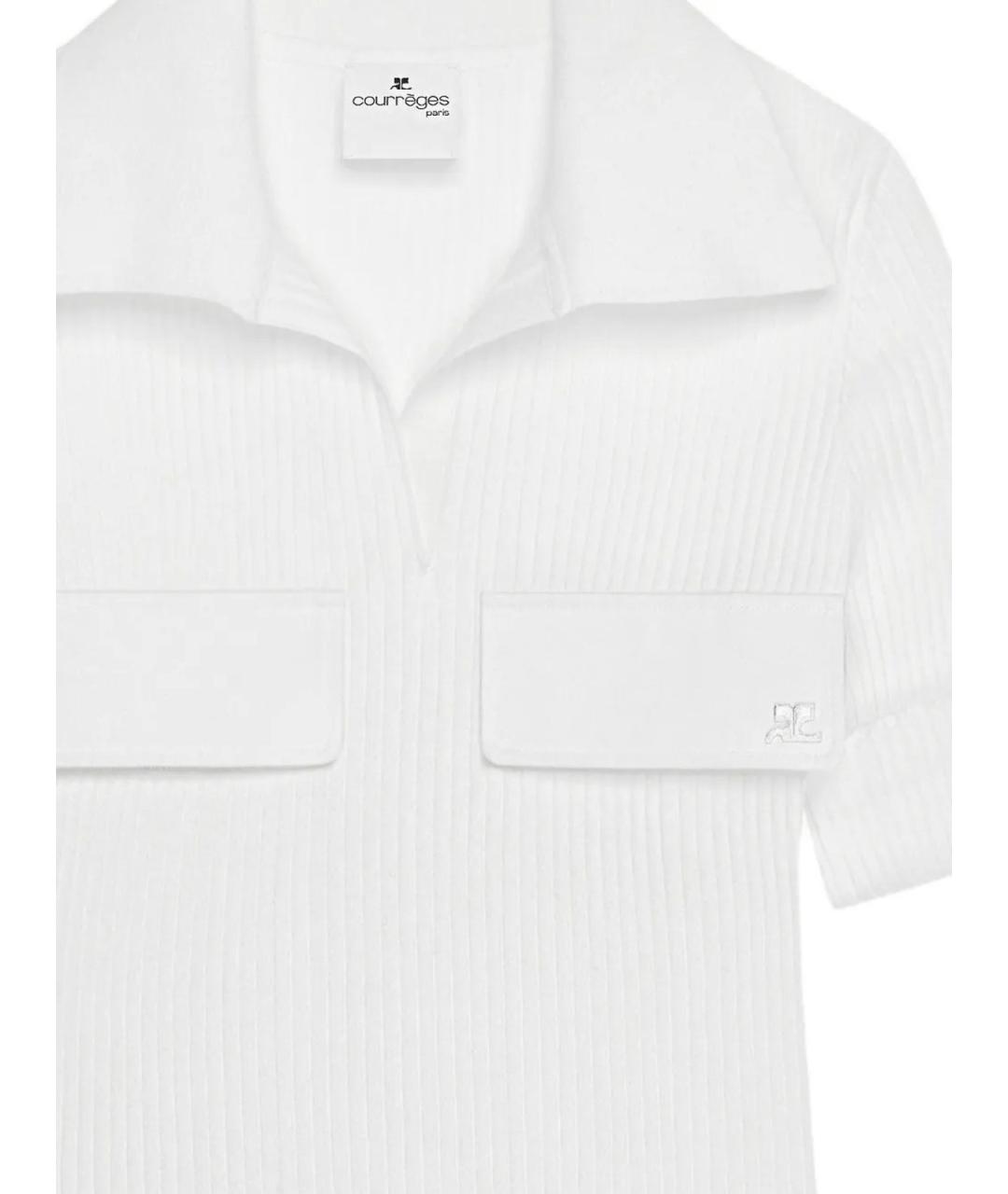 COURREGES Белая вискозная футболка, фото 2