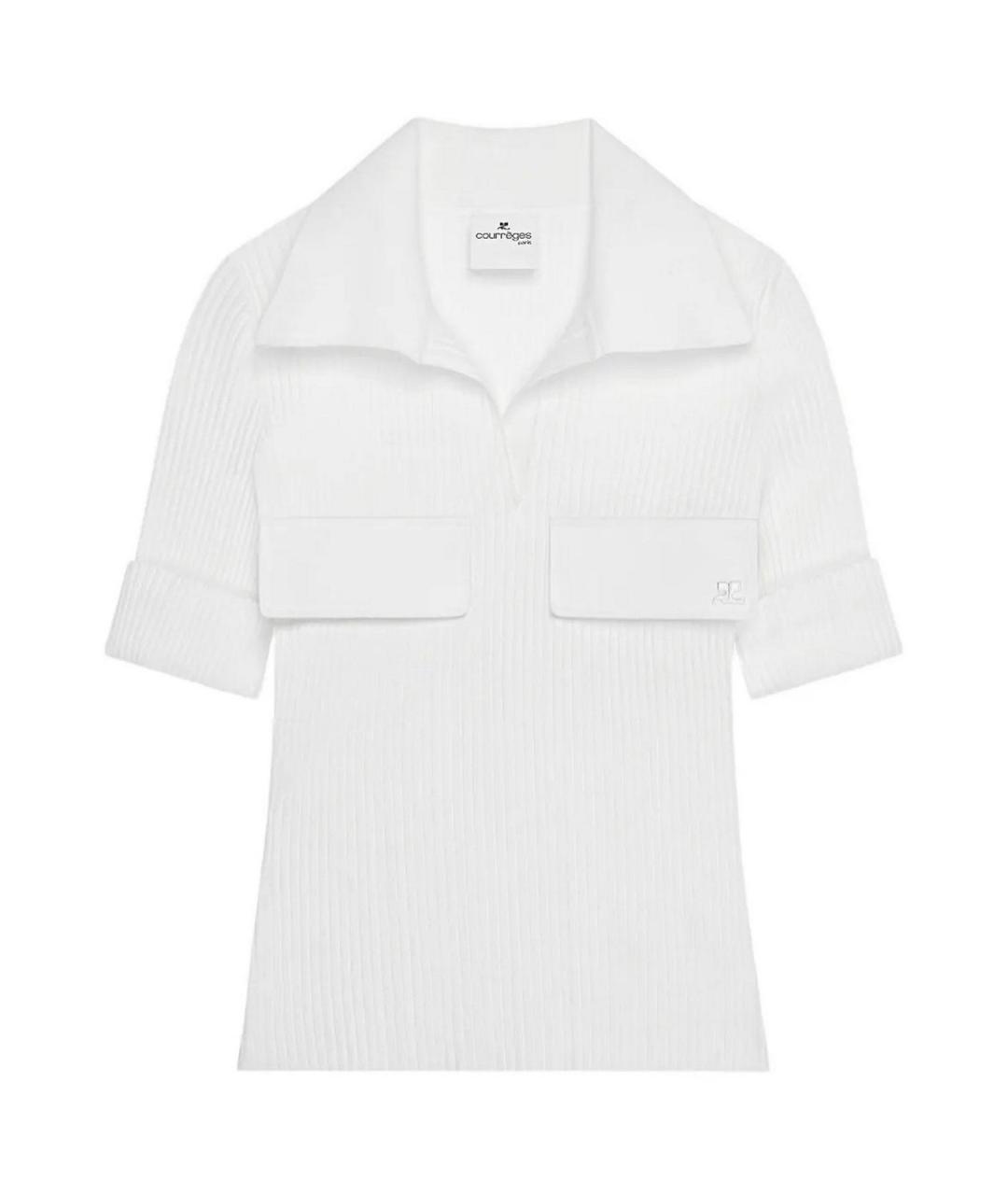 COURREGES Белая вискозная футболка, фото 1
