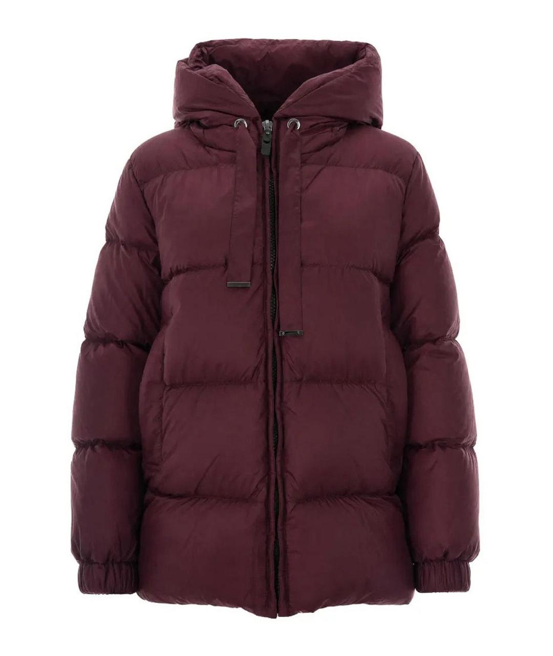 MAX MARA Бордовый полиэстеровый пуховик, фото 1