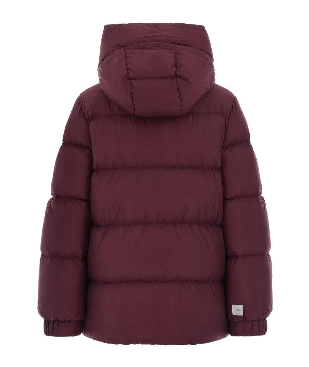 MAX MARA Бордовый полиэстеровый пуховик, фото 2