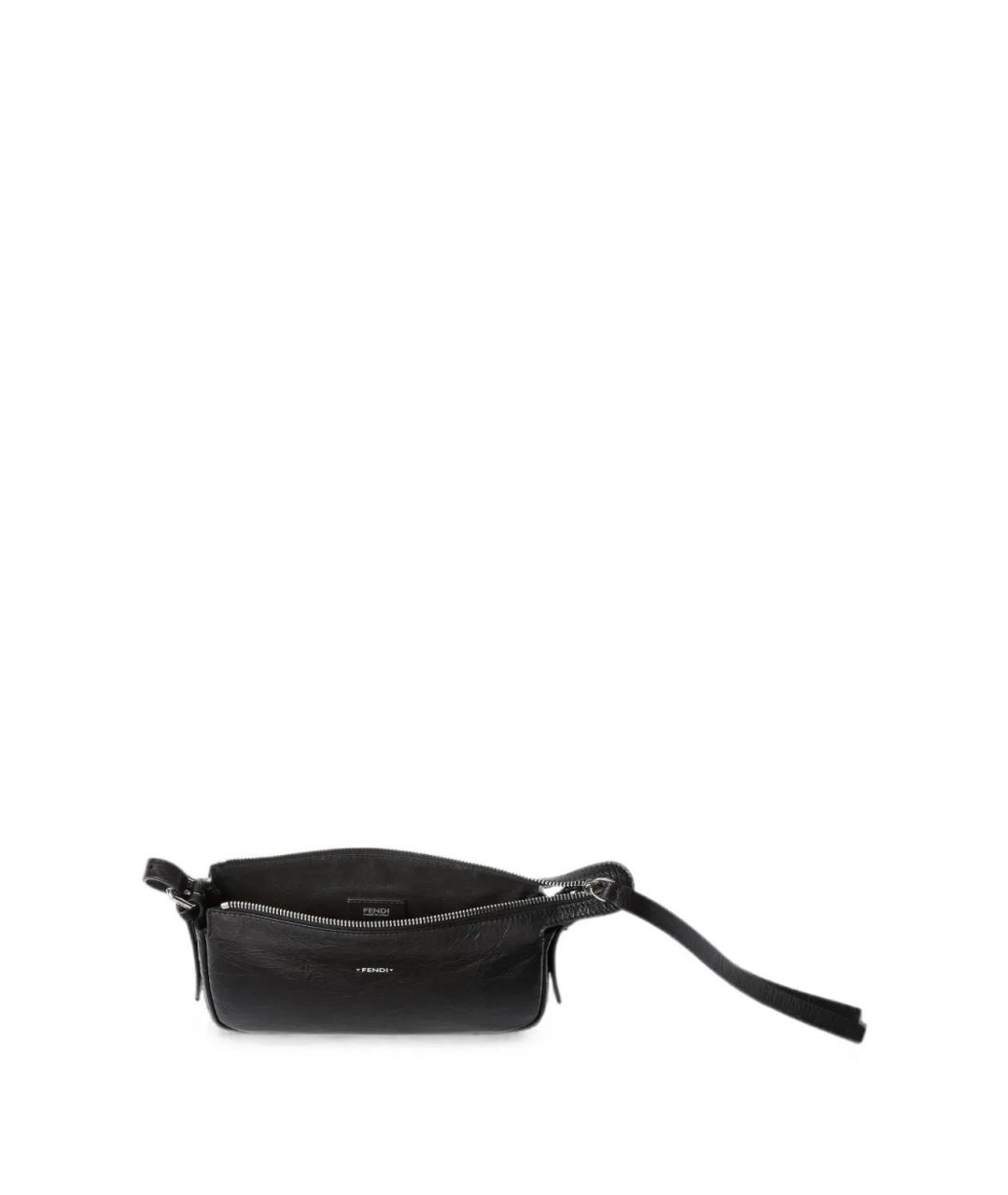 FENDI Черная кожаная сумка с короткими ручками, фото 4