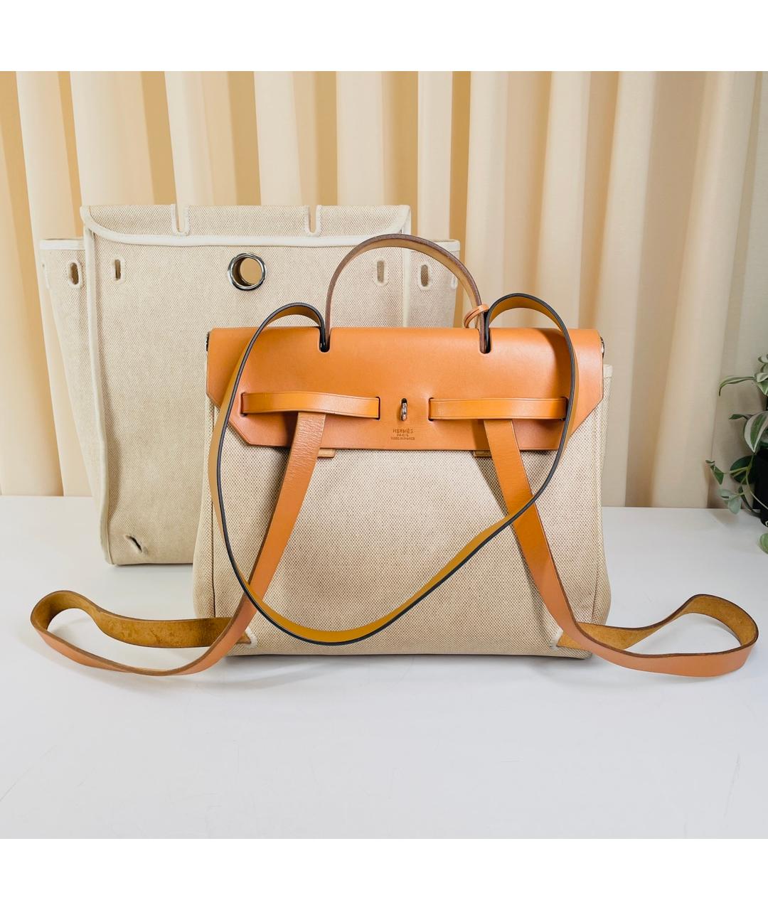 HERMES Бежевая плетеная сумка через плечо, фото 3