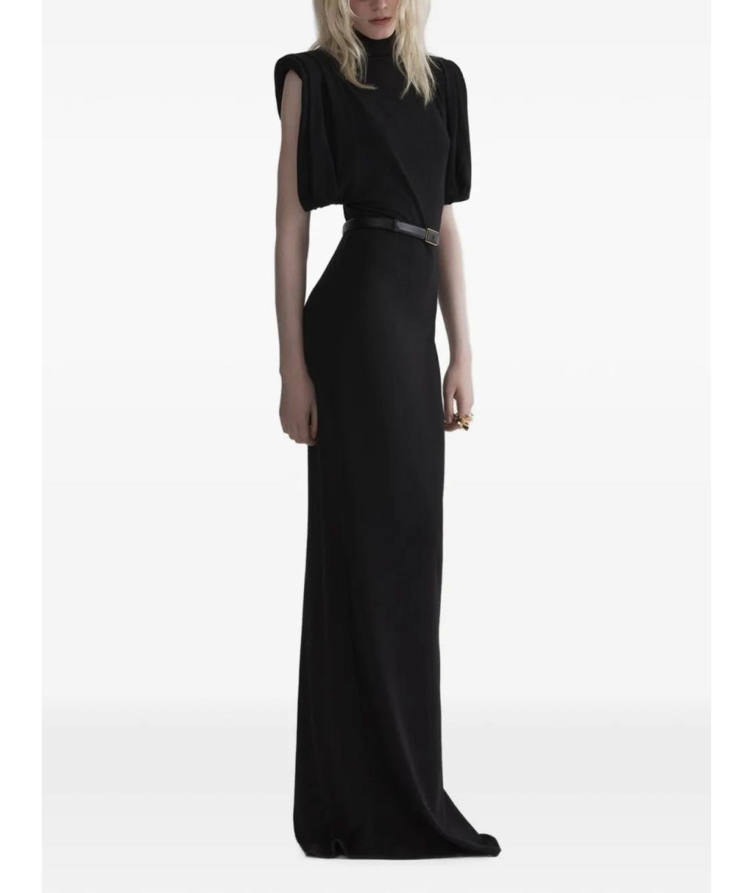 MUGLER Черное шерстяное вечернее платье, фото 2