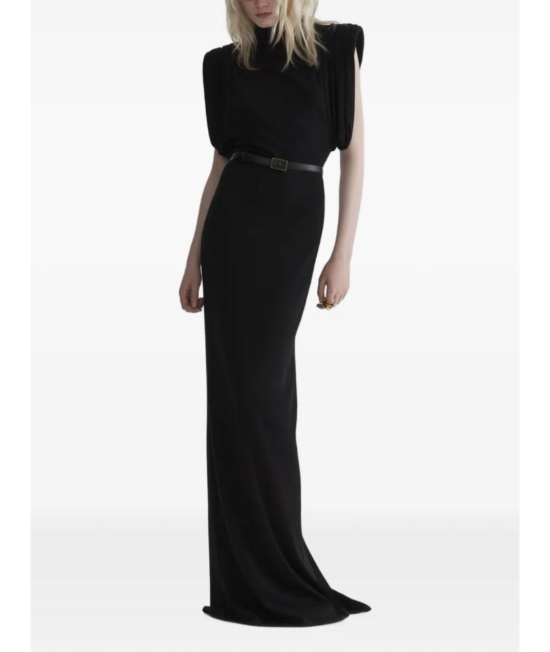 MUGLER Черное шерстяное вечернее платье, фото 3