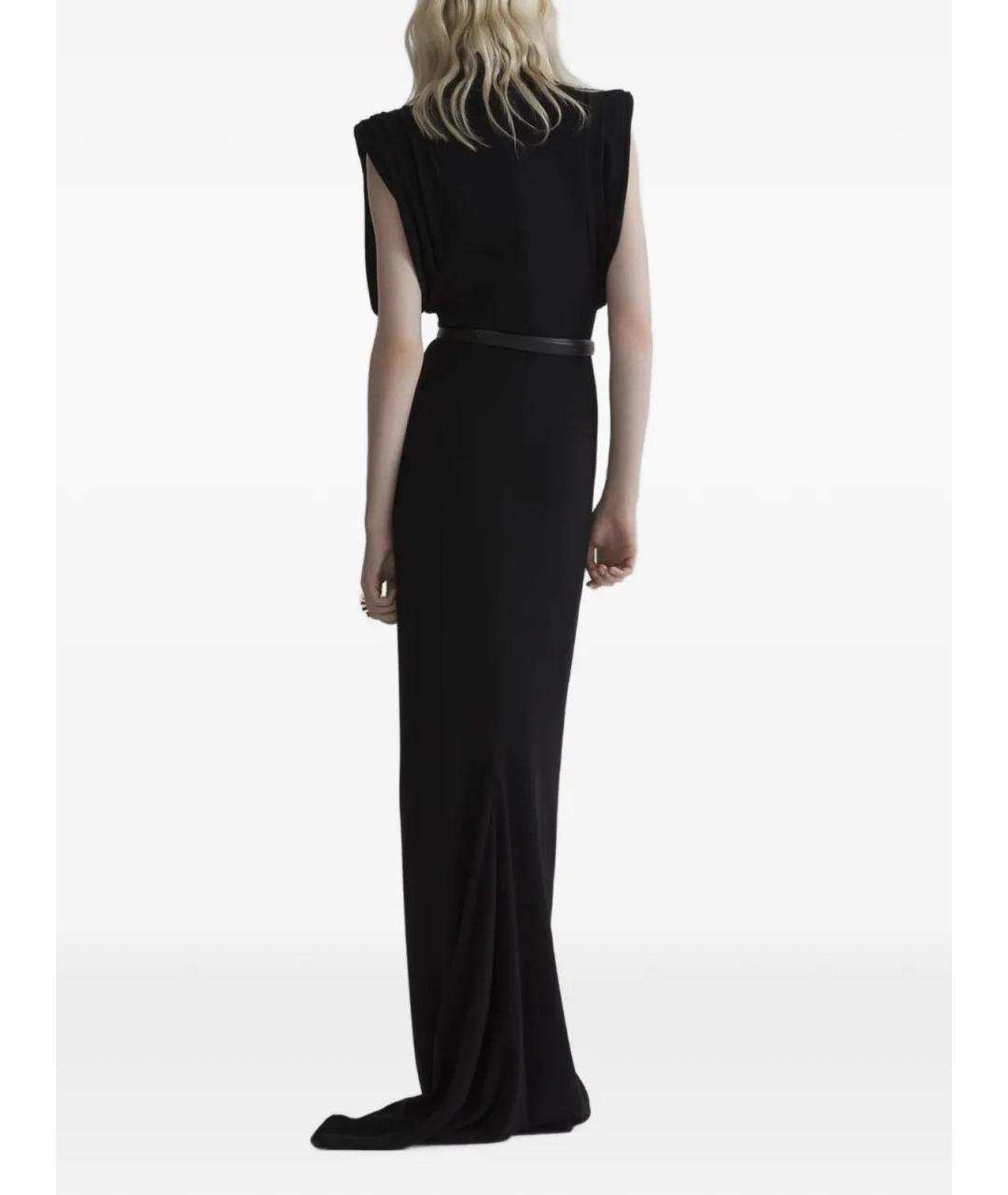 MUGLER Черное шерстяное вечернее платье, фото 4