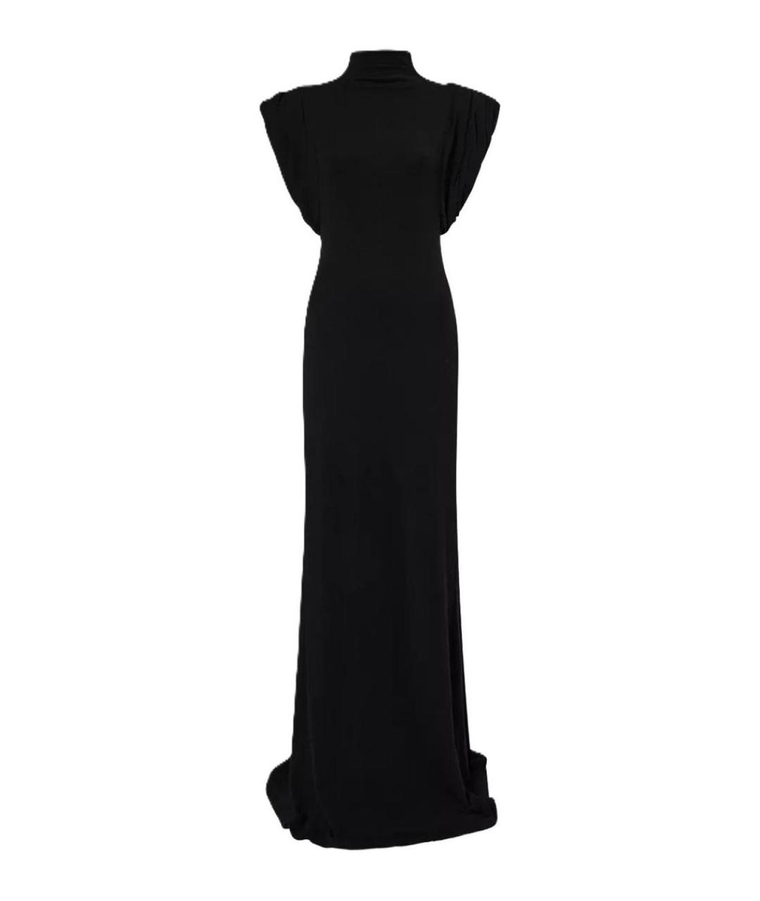 MUGLER Черное шерстяное вечернее платье, фото 1