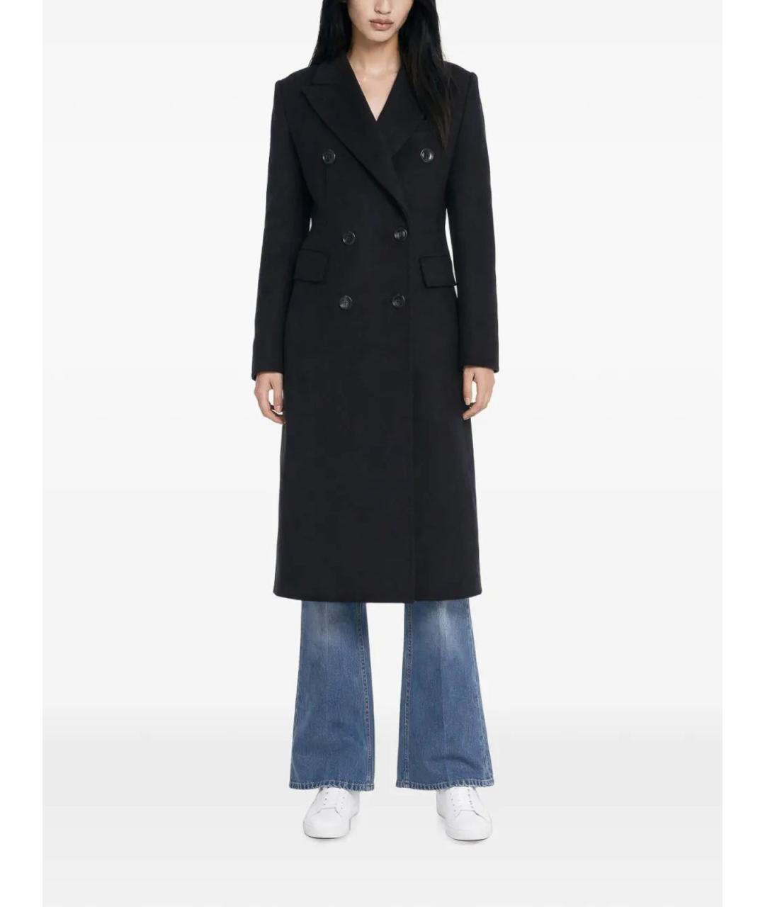 MAX MARA STUDIO Черное шерстяное пальто, фото 2