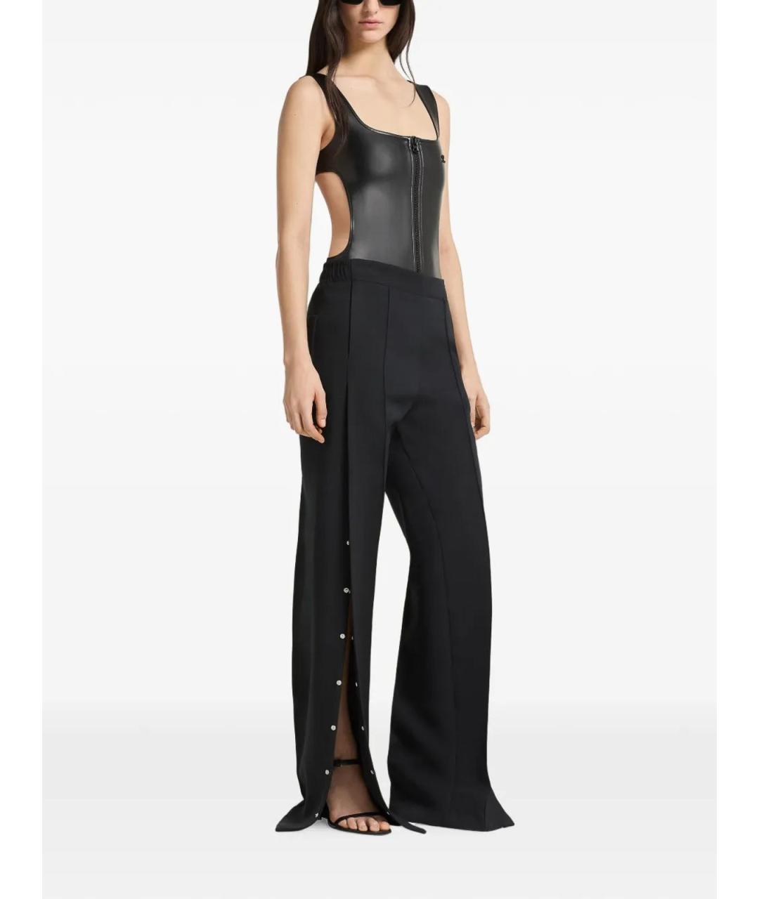 COURREGES Черные полиэстеровые брюки широкие, фото 3