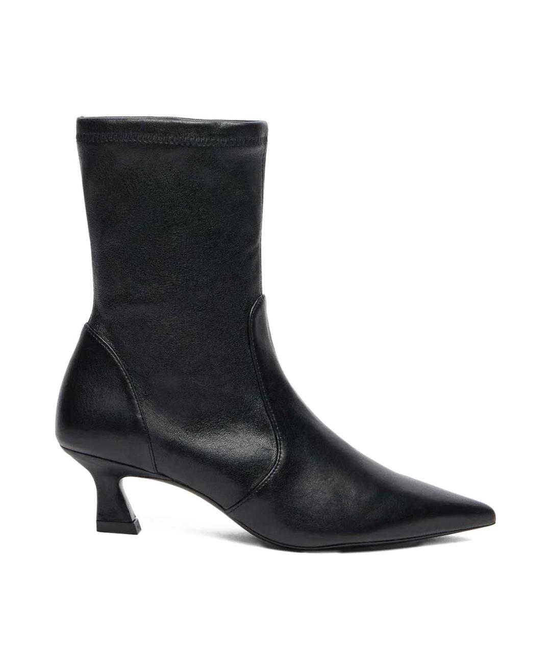 STUART WEITZMAN Черные кожаные ботильоны, фото 1