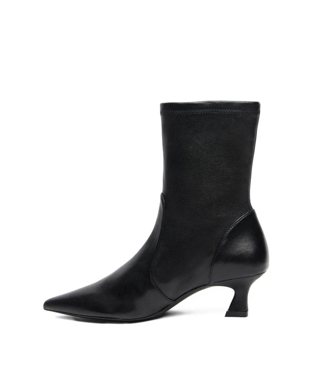 STUART WEITZMAN Черные кожаные ботильоны, фото 3