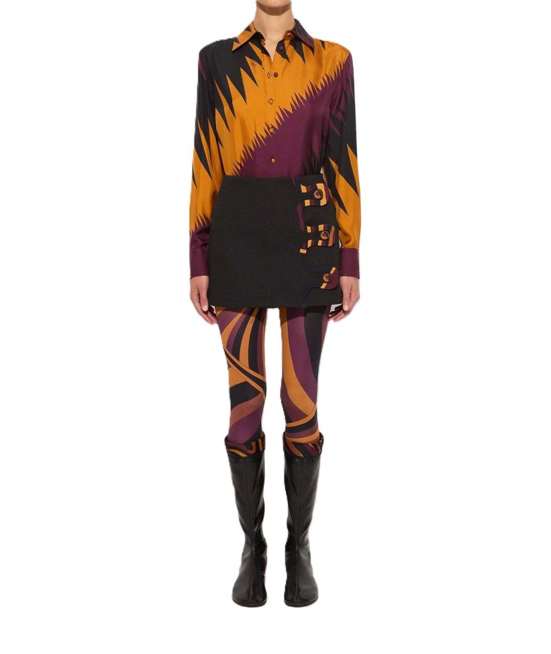 EMILIO PUCCI Черная полиэстеровая юбка мини, фото 2