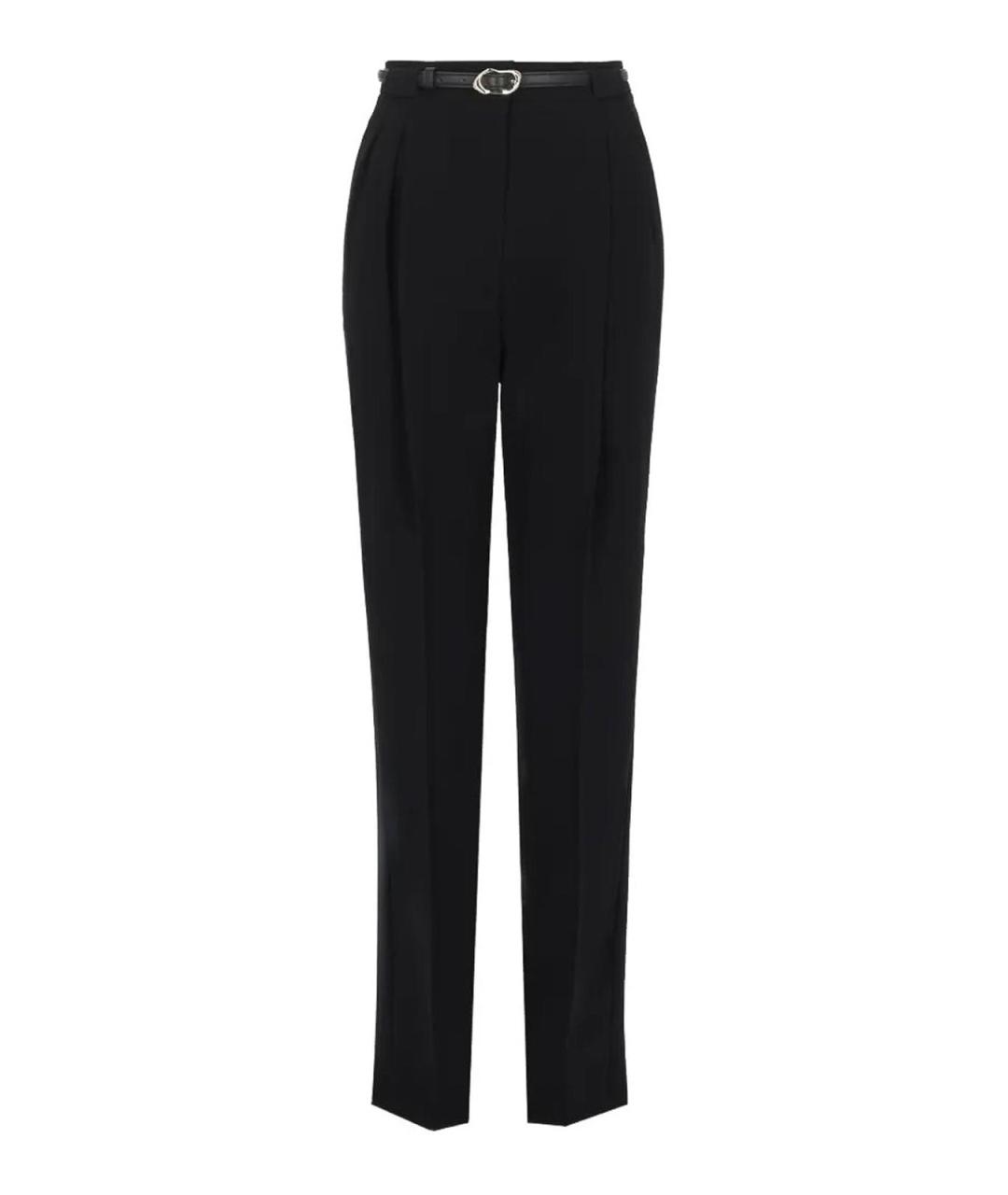 MAX MARA STUDIO Черные ацетатные прямые брюки, фото 1