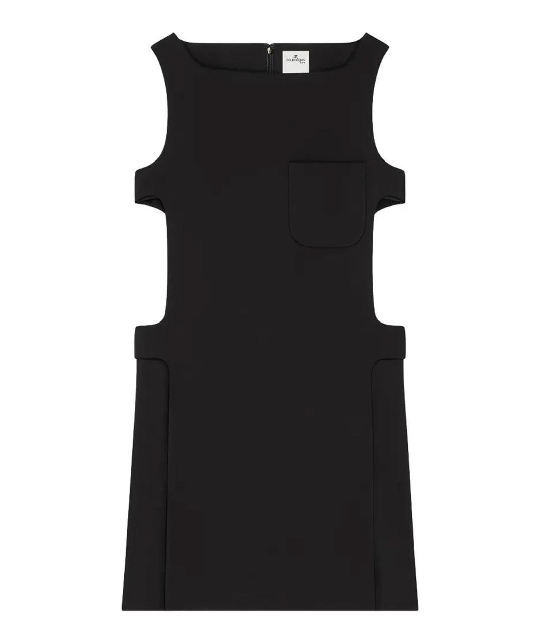 COURREGES Черное полиэстеровое коктейльное платье, фото 1
