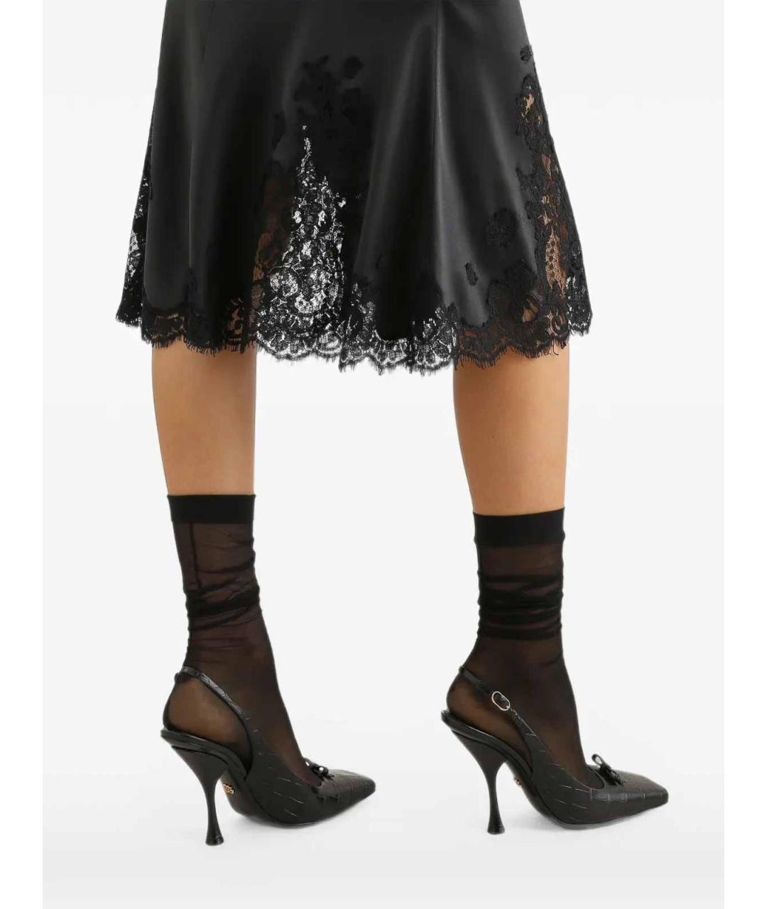 DOLCE&GABBANA Черная юбка миди, фото 3