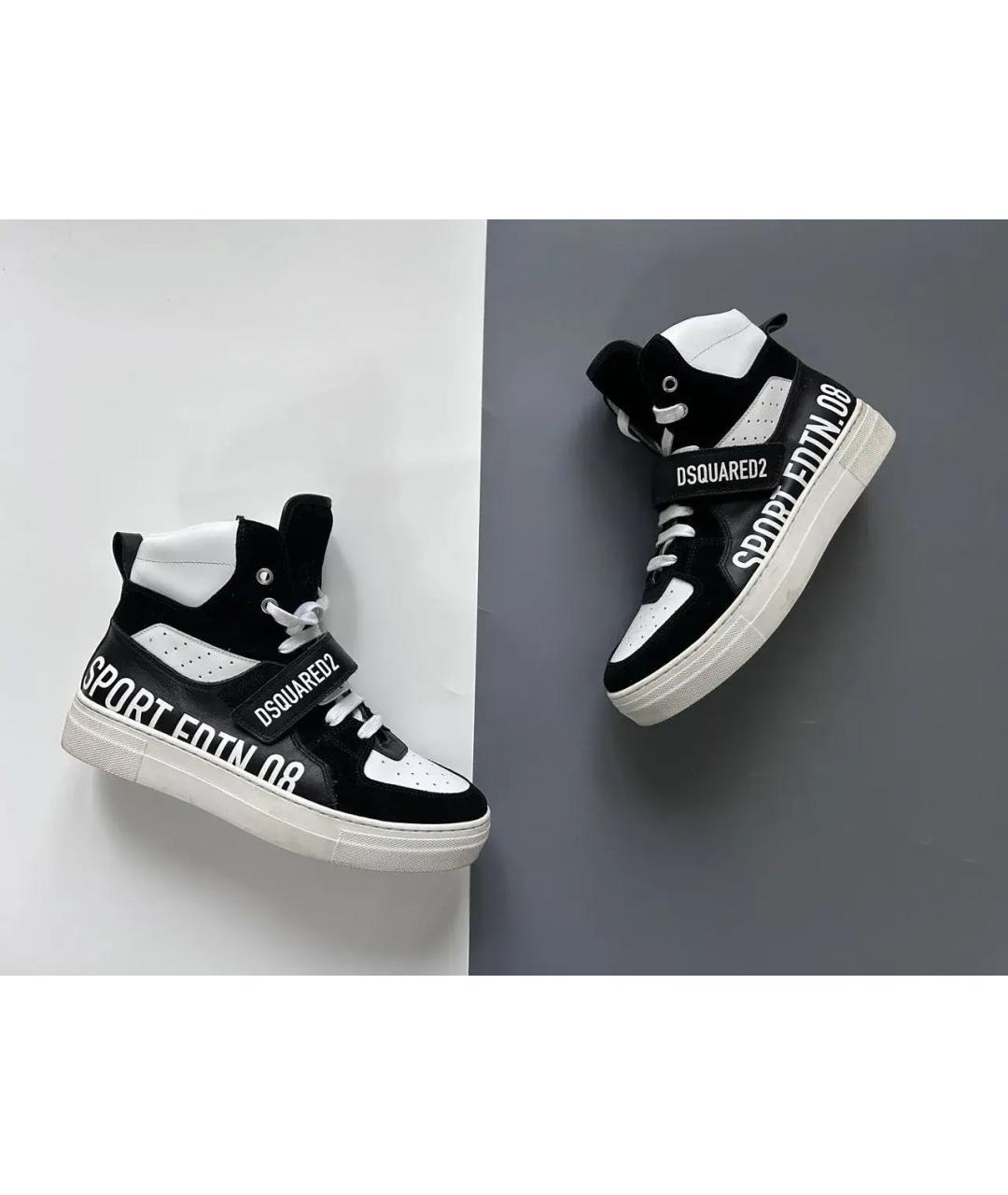 DSQUARED2 Белые кожаные кеды, фото 9