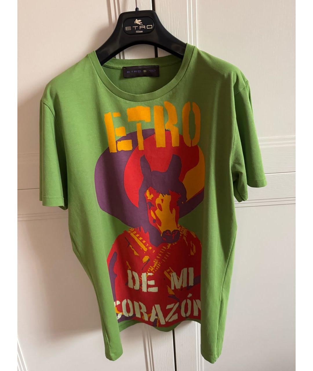 ETRO Зеленая хлопковая футболка, фото 7