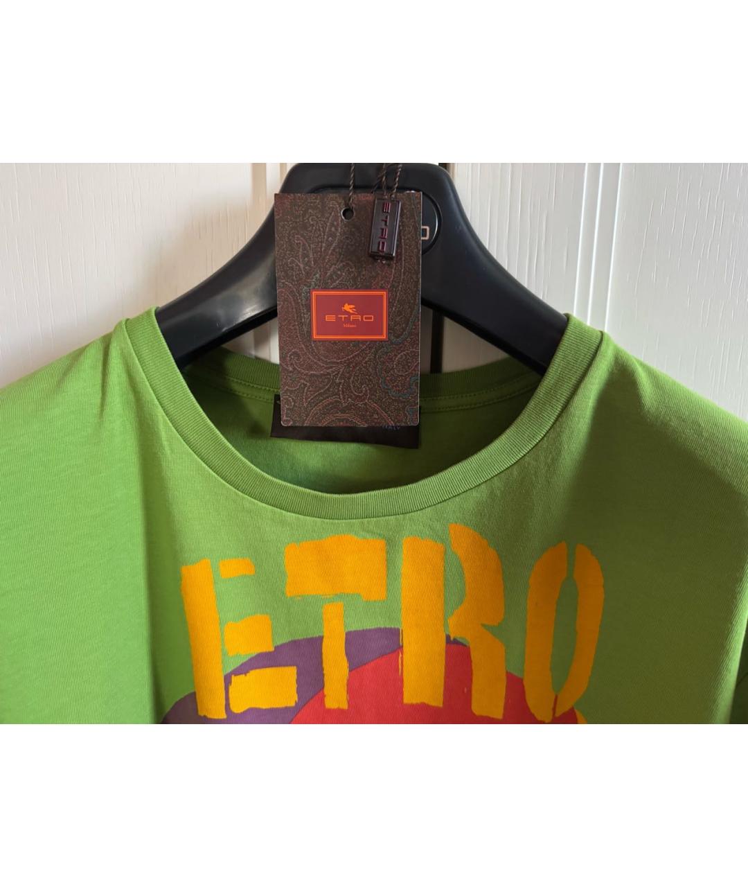 ETRO Зеленая хлопковая футболка, фото 3