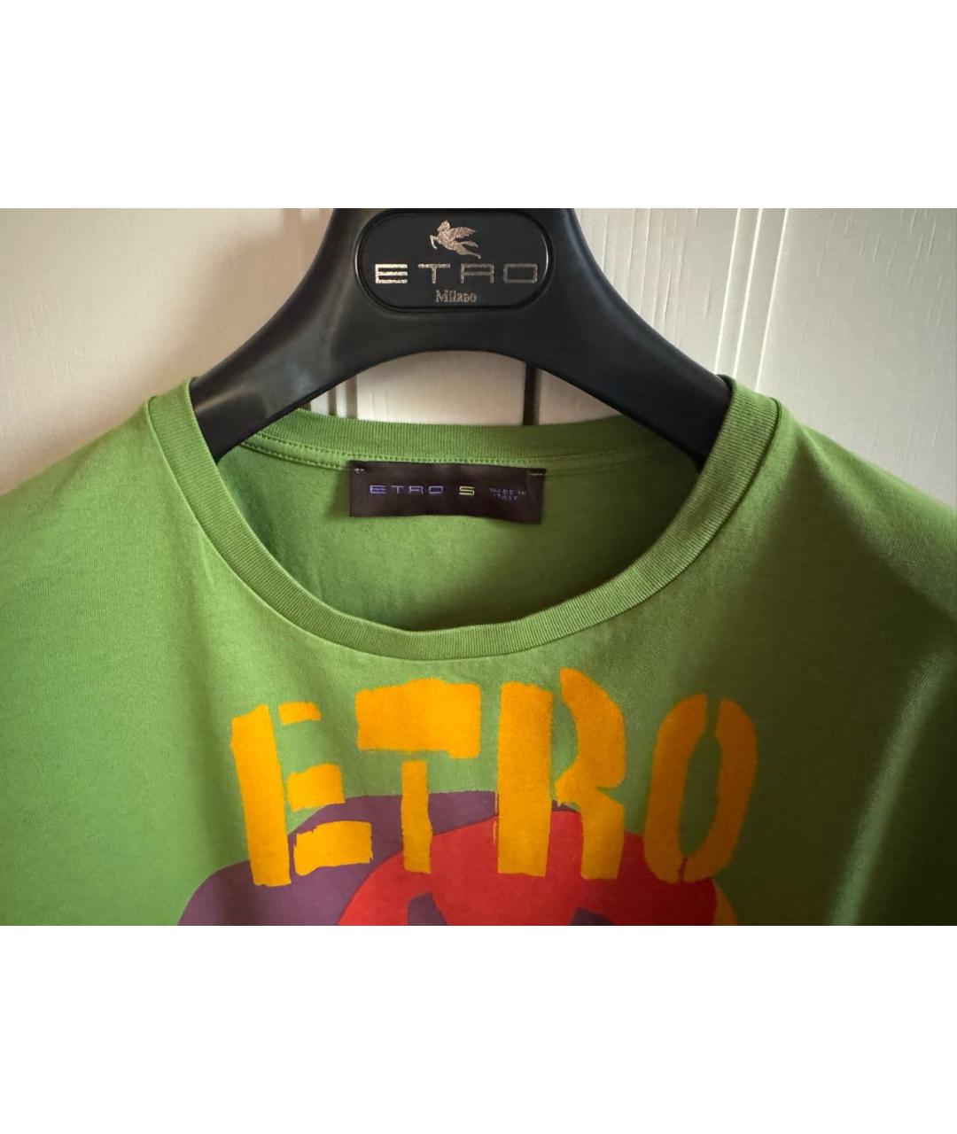 ETRO Зеленая хлопковая футболка, фото 5