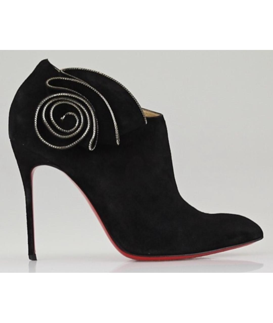 CHRISTIAN LOUBOUTIN Черные замшевые ботильоны, фото 3