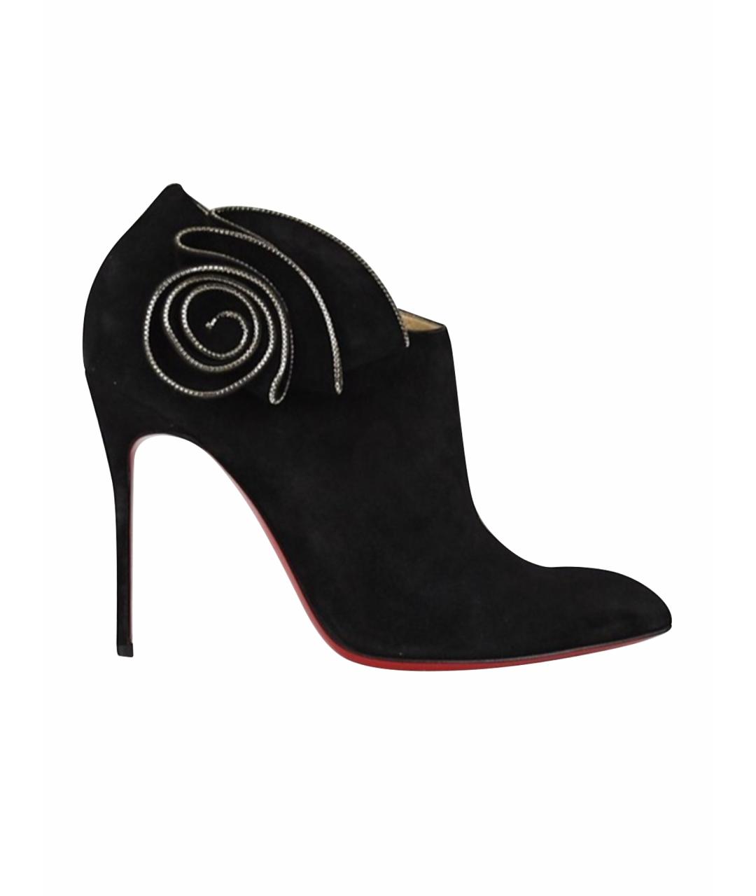 CHRISTIAN LOUBOUTIN Черные замшевые ботильоны, фото 1