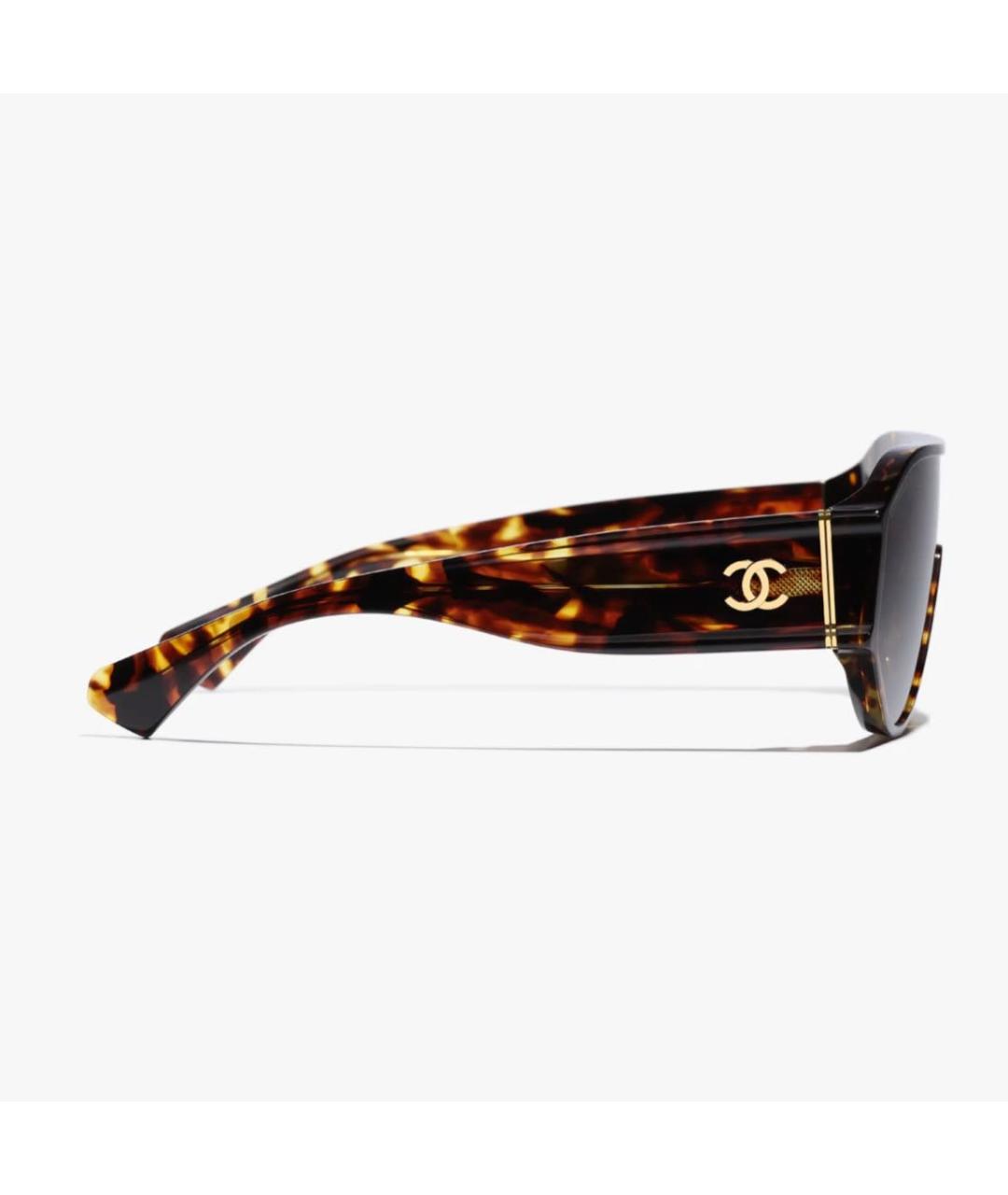 CHANEL Коричневые пластиковые солнцезащитные очки, фото 3