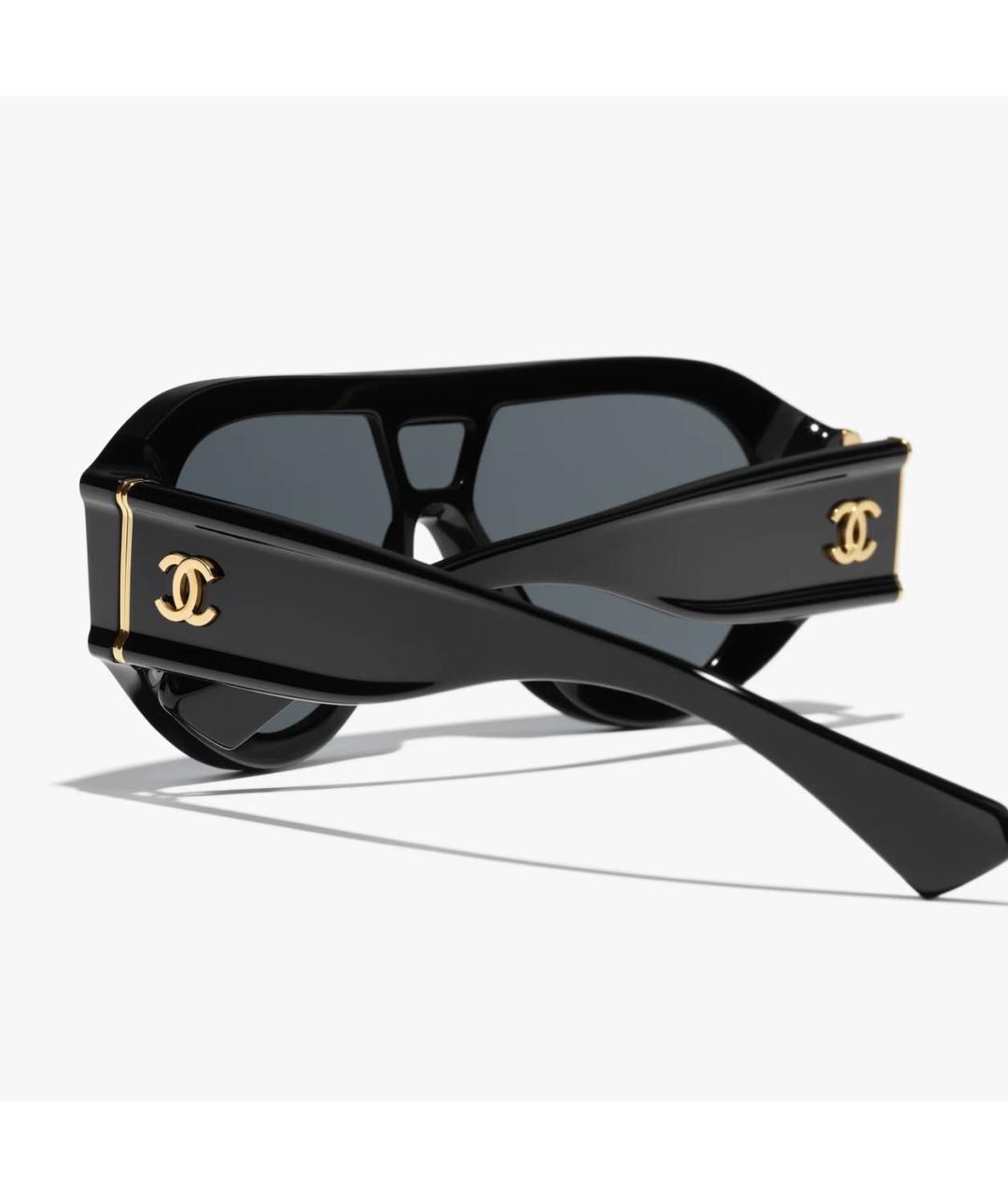 CHANEL Черные пластиковые солнцезащитные очки, фото 4