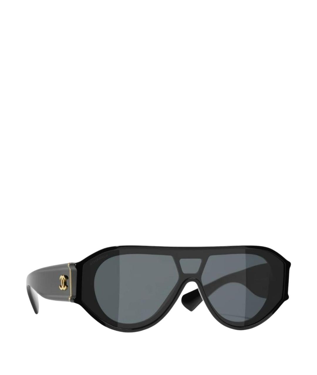 CHANEL Черные пластиковые солнцезащитные очки, фото 1