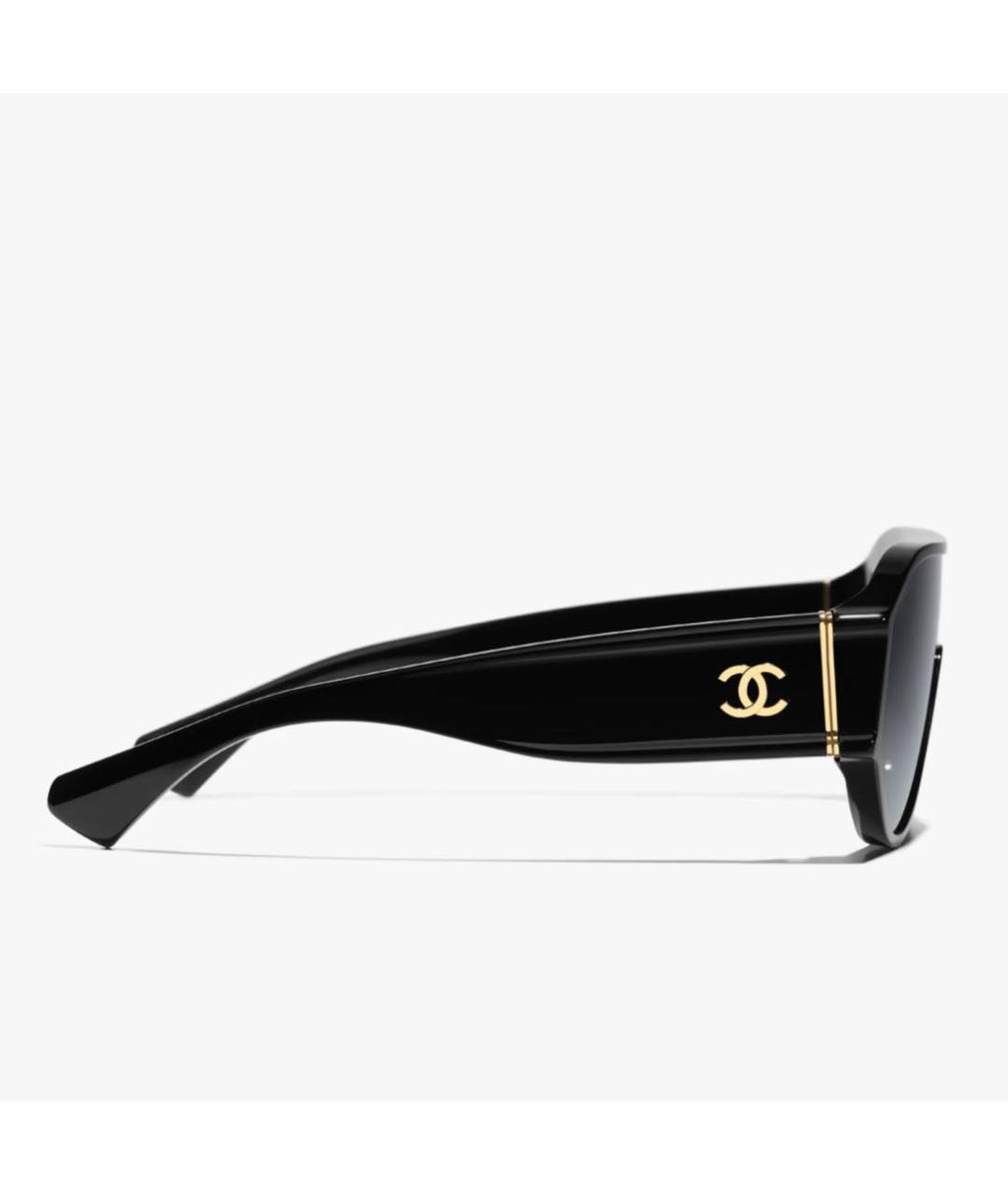 CHANEL Черные пластиковые солнцезащитные очки, фото 3