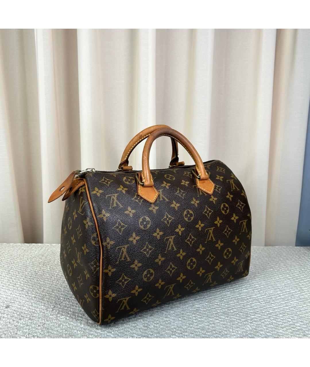 LOUIS VUITTON Коричневая сумка с короткими ручками из канвы, фото 2